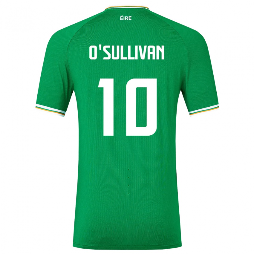 Bambino Maglia Irlanda Denise O'sullivan #10 Verde Kit Gara Home 24-26 Maglietta