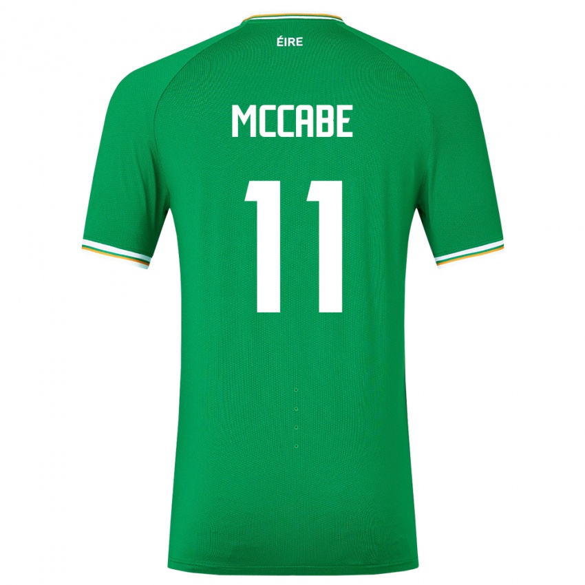 Bambino Maglia Irlanda Katie Mccabe #11 Verde Kit Gara Home 24-26 Maglietta