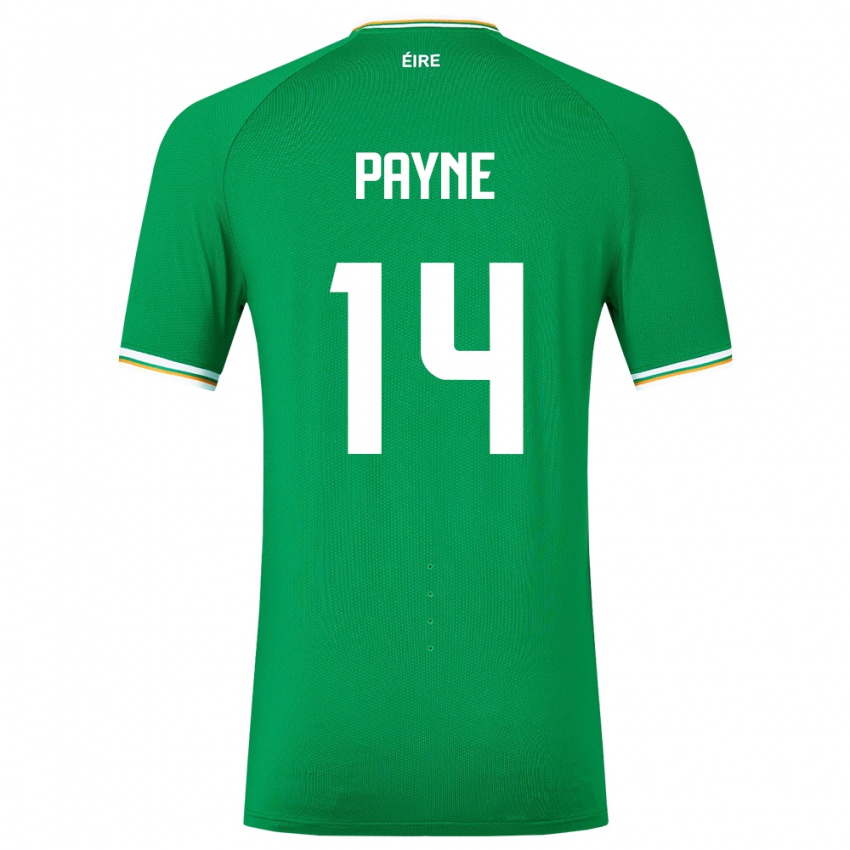 Bambino Maglia Irlanda Heather Payne #14 Verde Kit Gara Home 24-26 Maglietta