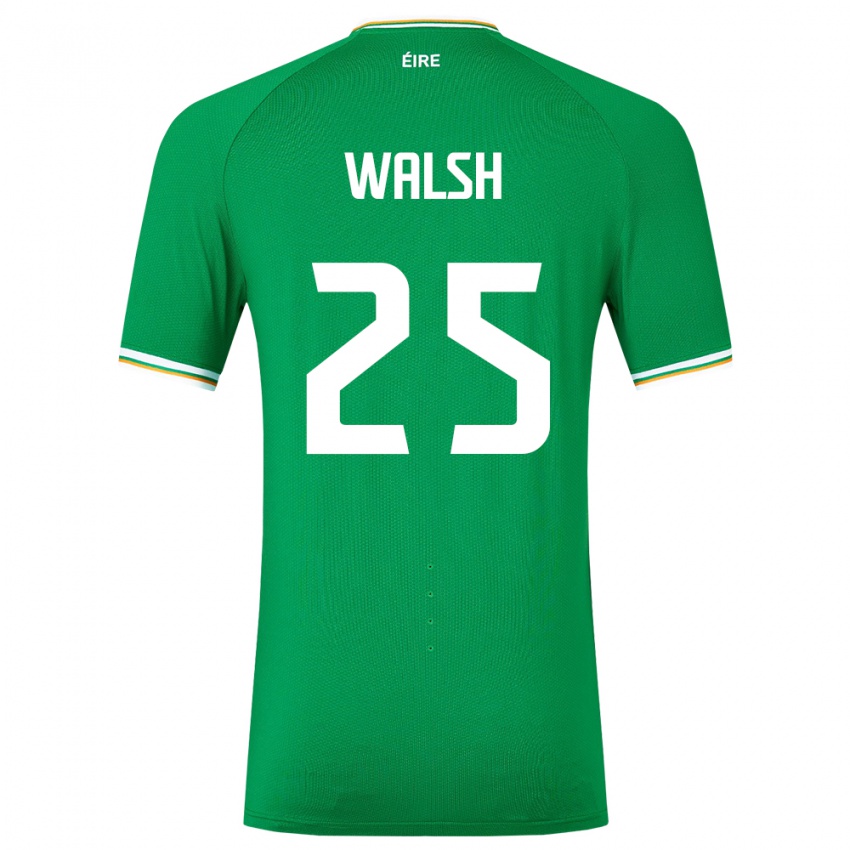 Bambino Maglia Irlanda Megan Walsh #25 Verde Kit Gara Home 24-26 Maglietta