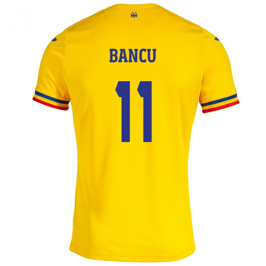 Bambino Maglia Romania Nicuşor Bancu #11 Giallo Kit Gara Home 24-26 Maglietta