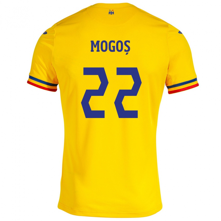 Bambino Maglia Romania Vasile Mogoș #22 Giallo Kit Gara Home 24-26 Maglietta