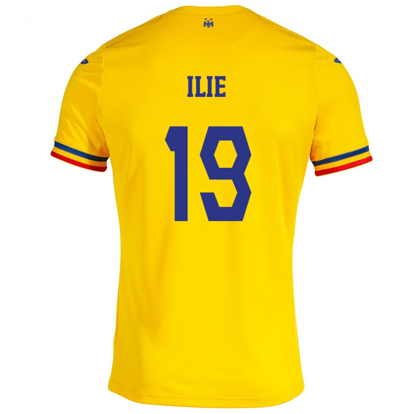 Bambino Maglia Romania Rareș Ilie #19 Giallo Kit Gara Home 24-26 Maglietta