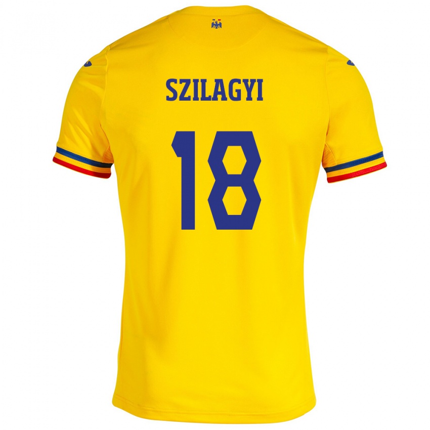 Bambino Maglia Romania Szabolcs Szilágyi #18 Giallo Kit Gara Home 24-26 Maglietta