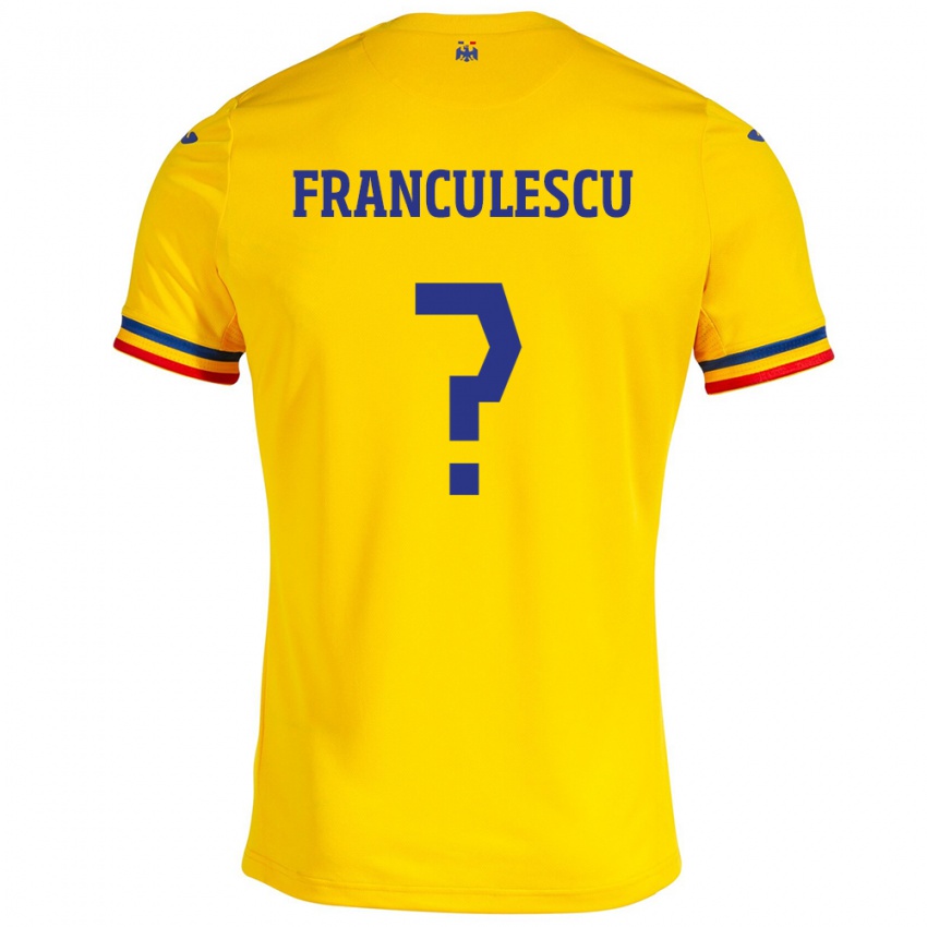 Bambino Maglia Romania Adrian Frânculescu #0 Giallo Kit Gara Home 24-26 Maglietta