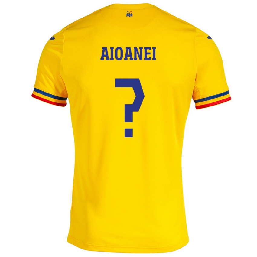 Bambino Maglia Romania Mario Aioanei #0 Giallo Kit Gara Home 24-26 Maglietta