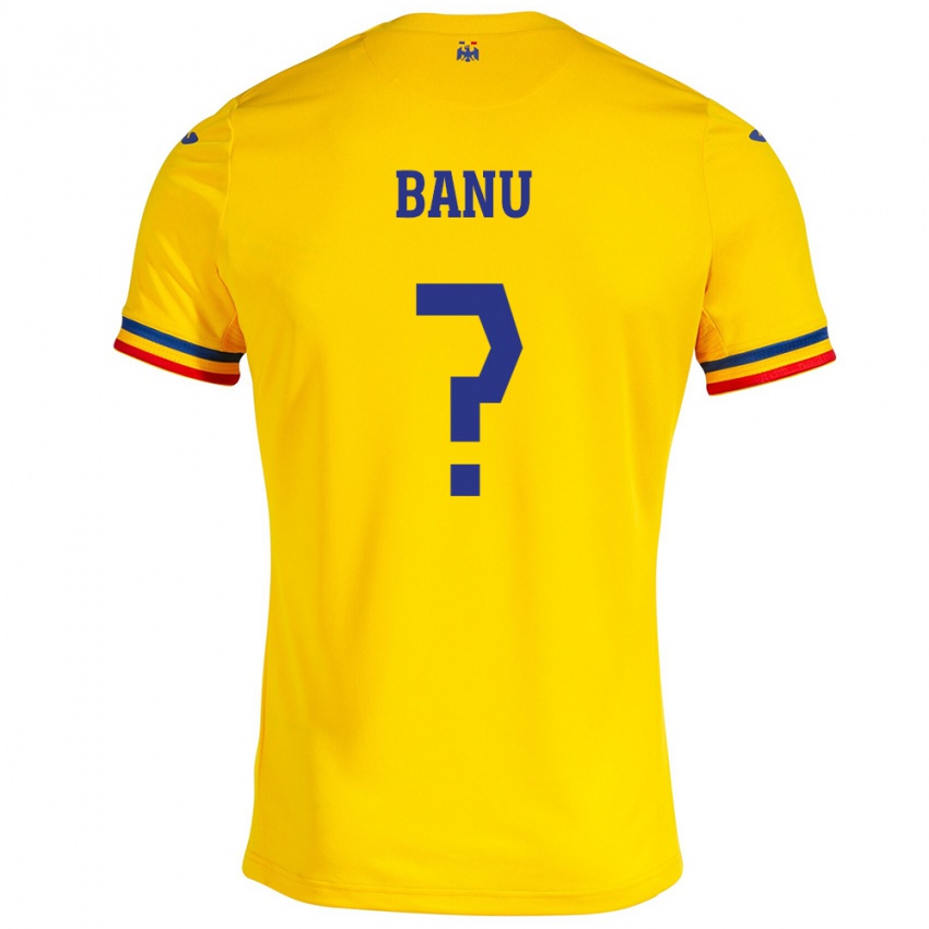 Bambino Maglia Romania Luca Banu #0 Giallo Kit Gara Home 24-26 Maglietta