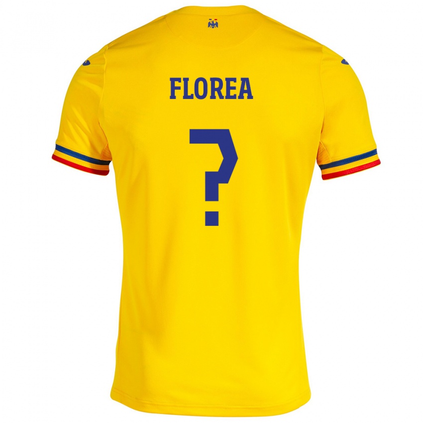 Bambino Maglia Romania Andrei Florea #8 Giallo Kit Gara Home 24-26 Maglietta