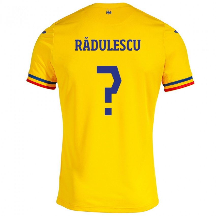 Bambino Maglia Romania Mihnea Rădulescu #0 Giallo Kit Gara Home 24-26 Maglietta