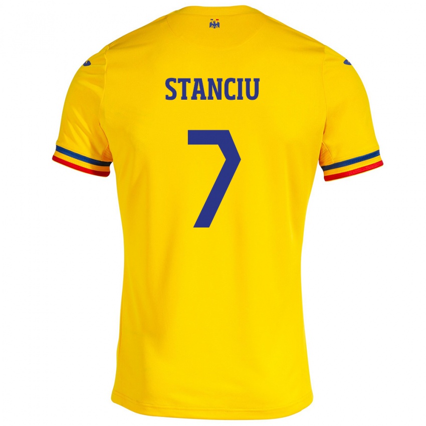 Bambino Maglia Romania Ana Maria Stanciu #7 Giallo Kit Gara Home 24-26 Maglietta