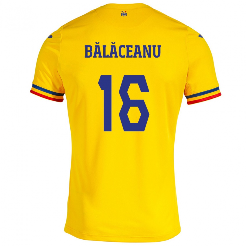 Bambino Maglia Romania Ioana Bălăceanu #16 Giallo Kit Gara Home 24-26 Maglietta