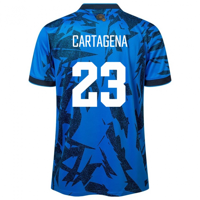 Bambino Maglia El Salvador Melvin Cartagena #23 Blu Kit Gara Home 24-26 Maglietta
