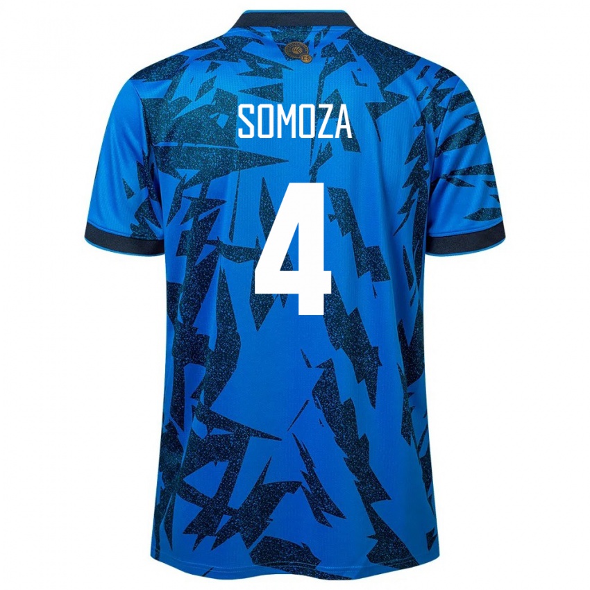 Bambino Maglia El Salvador Néstor Somoza #4 Blu Kit Gara Home 24-26 Maglietta