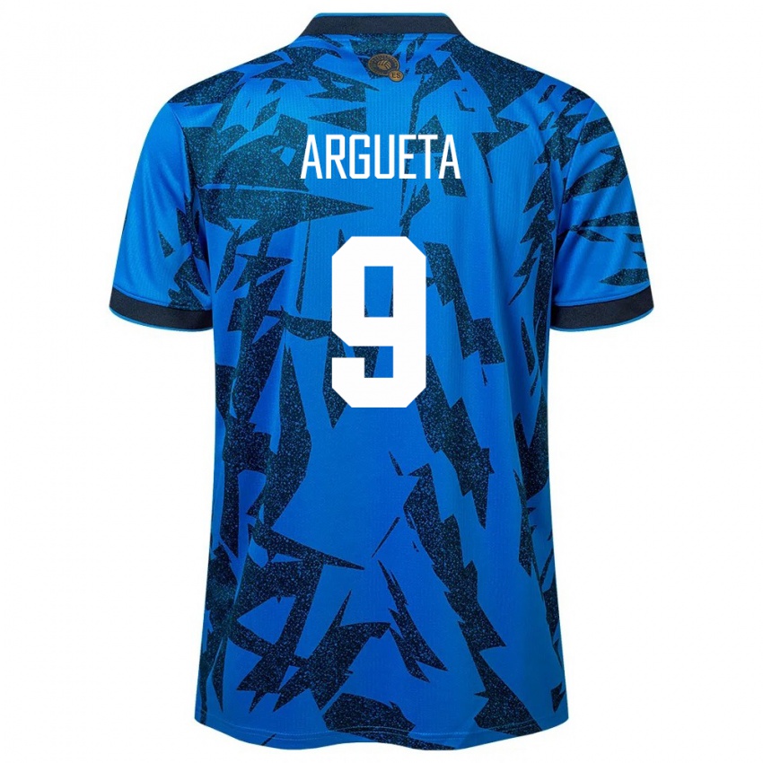 Bambino Maglia El Salvador Christopher Argueta #9 Blu Kit Gara Home 24-26 Maglietta