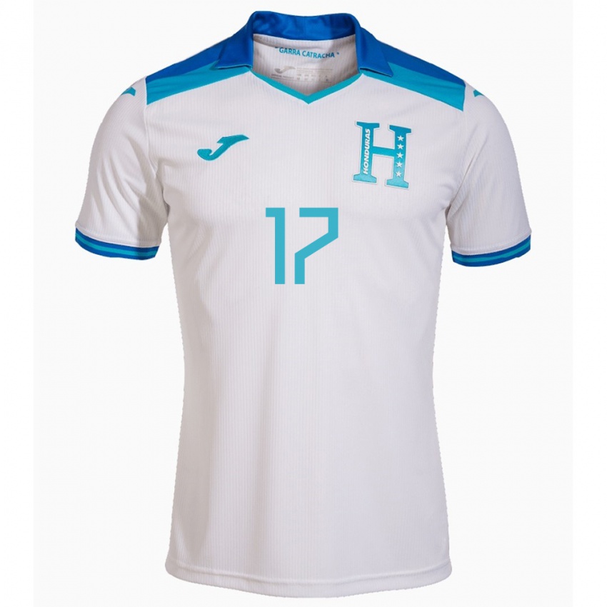 Bambino Maglia Honduras Saúl Estrada #17 Bianco Kit Gara Home 24-26 Maglietta