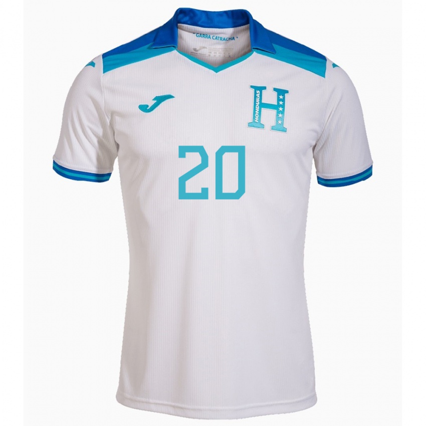 Bambino Maglia Honduras Alessandro Maldonado #20 Bianco Kit Gara Home 24-26 Maglietta