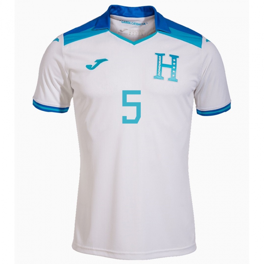 Bambino Maglia Honduras Jonathan Bueso #5 Bianco Kit Gara Home 24-26 Maglietta