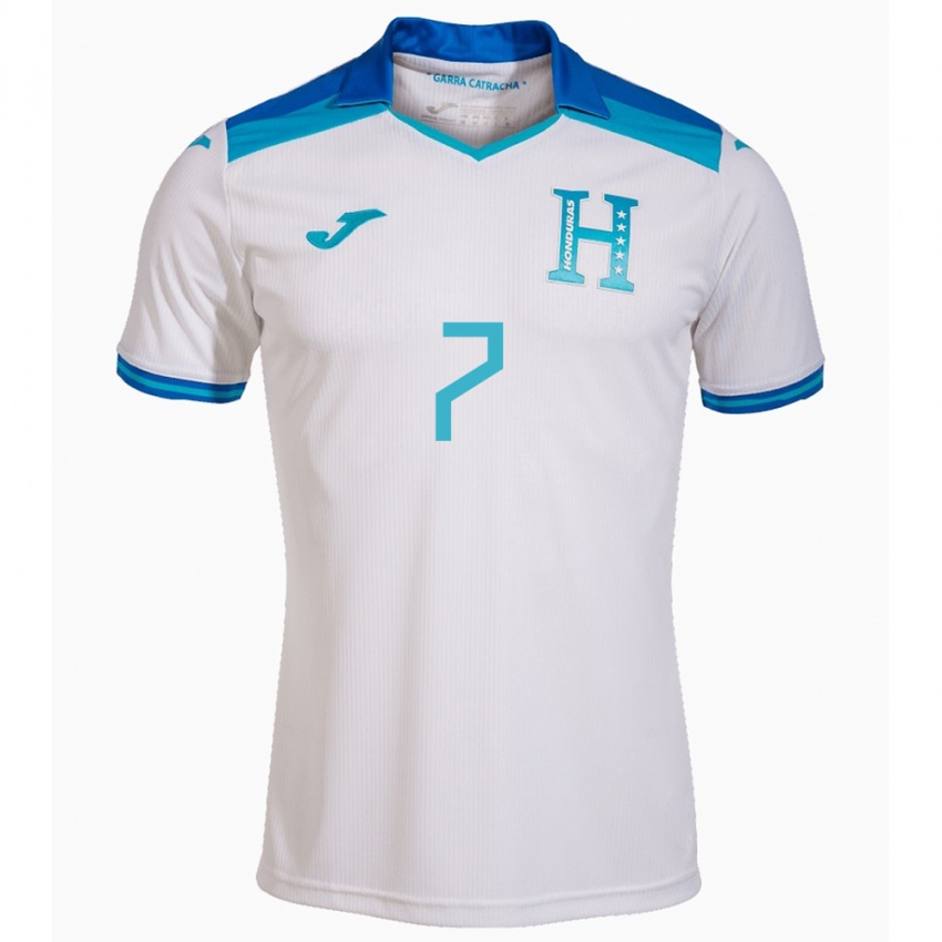 Bambino Maglia Honduras Jeffry Miranda #7 Bianco Kit Gara Home 24-26 Maglietta