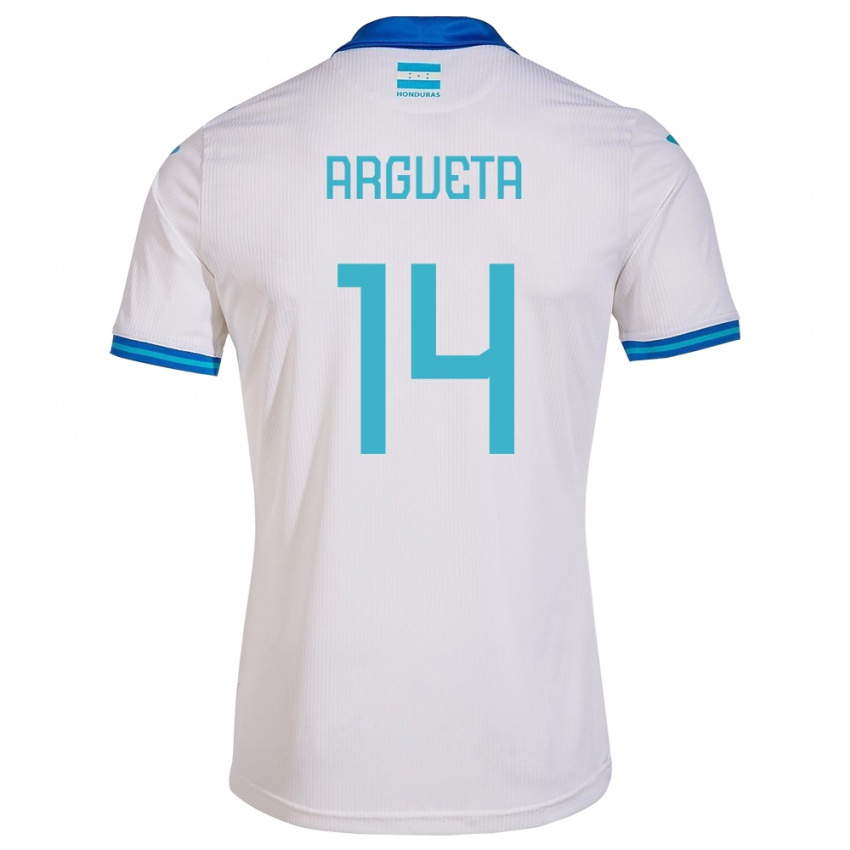 Bambino Maglia Honduras Carlos Argueta #14 Bianco Kit Gara Home 24-26 Maglietta