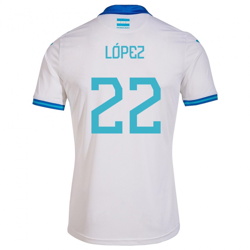 Bambino Maglia Honduras Luis López #22 Bianco Kit Gara Home 24-26 Maglietta