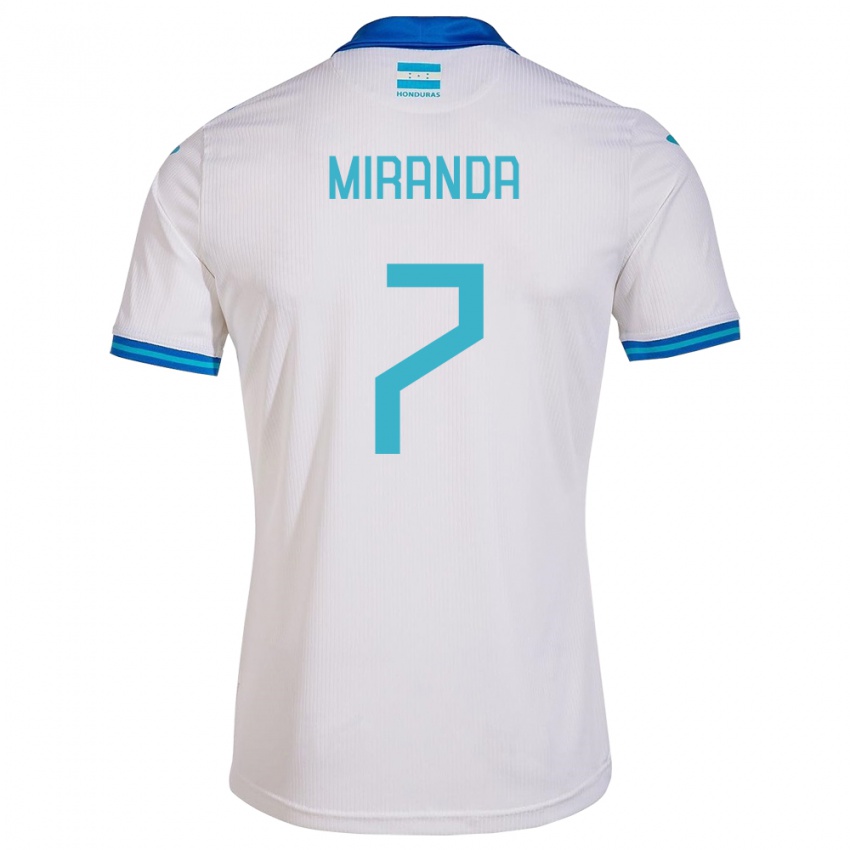 Bambino Maglia Honduras Jeffry Miranda #7 Bianco Kit Gara Home 24-26 Maglietta