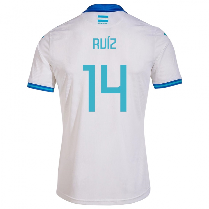 Bambino Maglia Honduras David Ruíz #14 Bianco Kit Gara Home 24-26 Maglietta