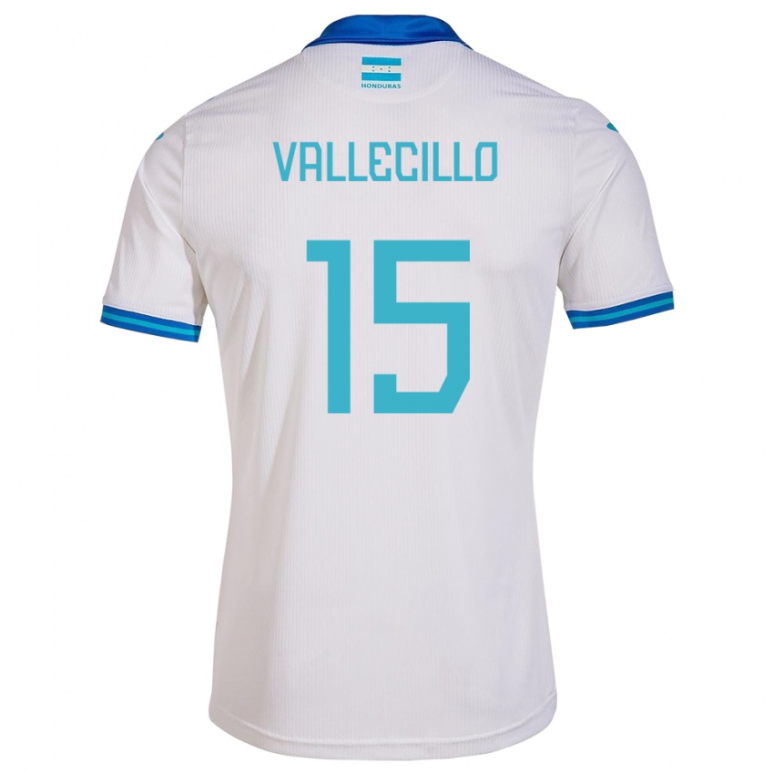 Bambino Maglia Honduras Eric Vallecillo #15 Bianco Kit Gara Home 24-26 Maglietta