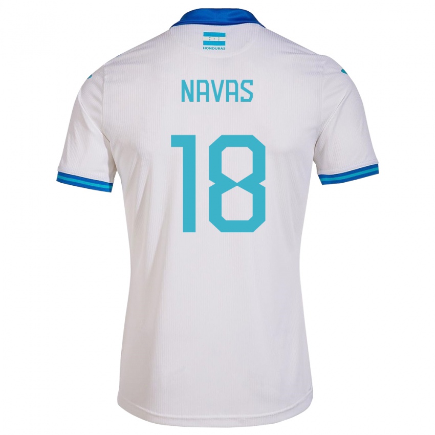 Bambino Maglia Honduras Johan Navas #18 Bianco Kit Gara Home 24-26 Maglietta