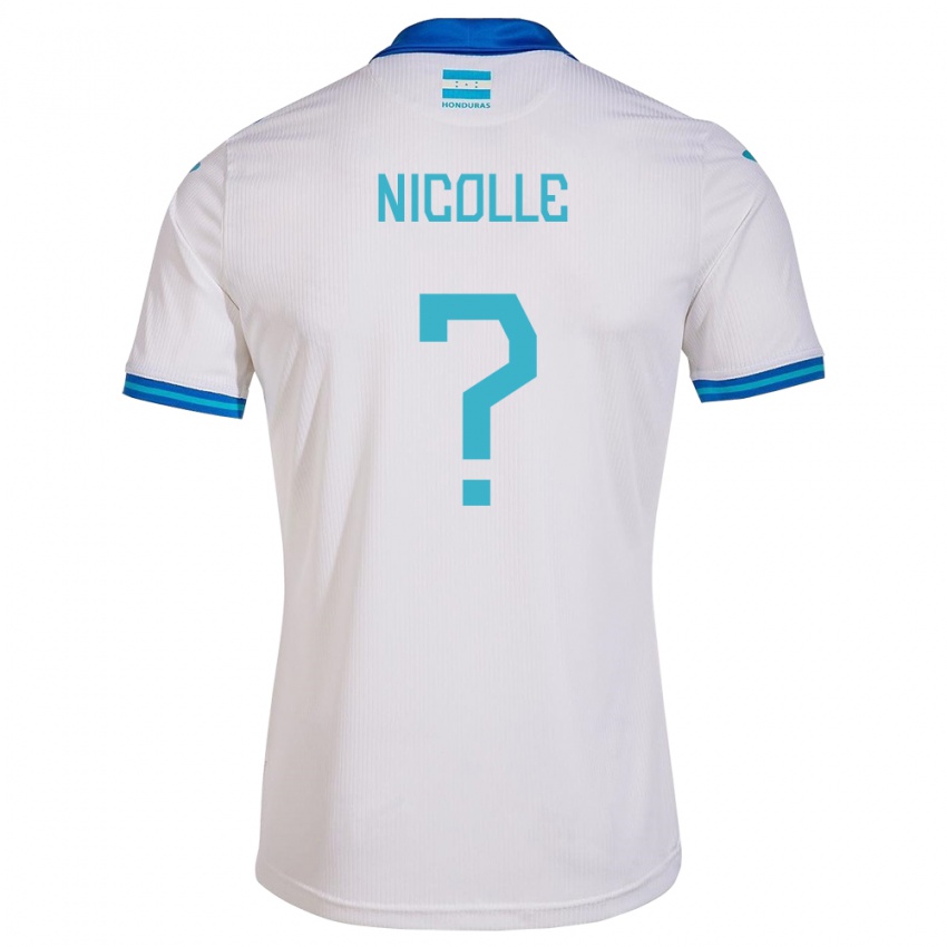 Bambino Maglia Honduras Nicolle García #0 Bianco Kit Gara Home 24-26 Maglietta