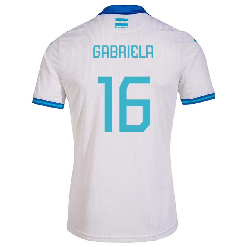 Bambino Maglia Honduras Gabriela García #16 Bianco Kit Gara Home 24-26 Maglietta