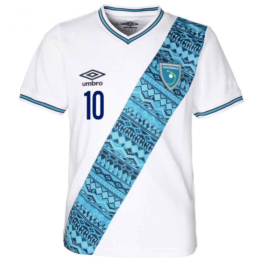 Bambino Maglia Guatemala Antonio López #10 Bianco Kit Gara Home 24-26 Maglietta