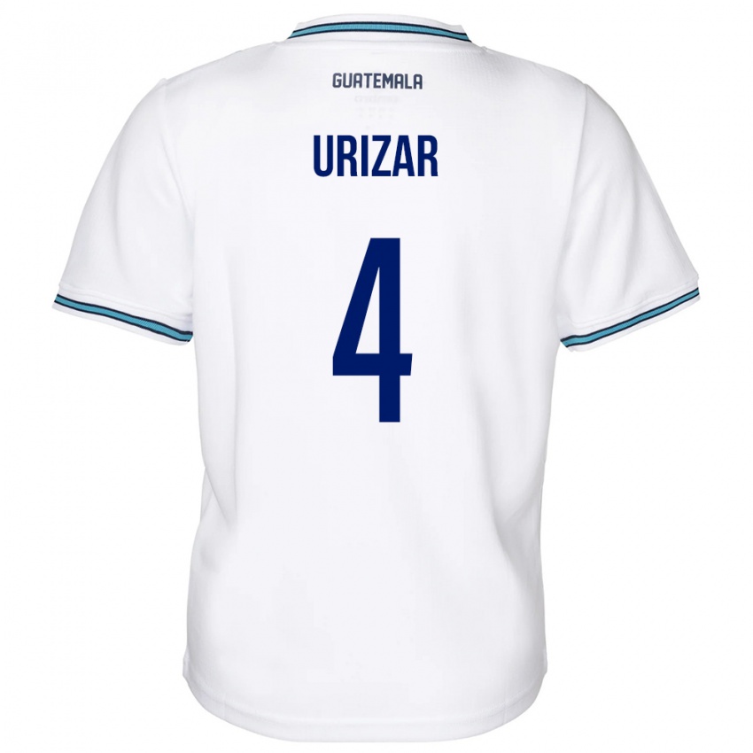 Bambino Maglia Guatemala Jeshua Urizar #4 Bianco Kit Gara Home 24-26 Maglietta