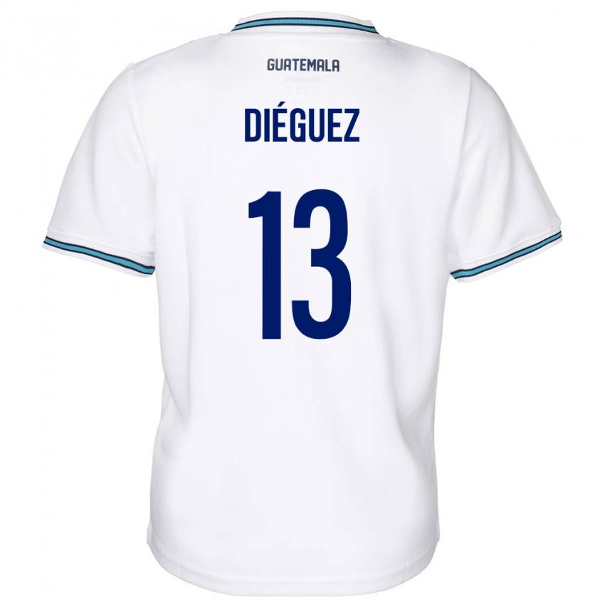 Bambino Maglia Guatemala Jonathan Diéguez #13 Bianco Kit Gara Home 24-26 Maglietta