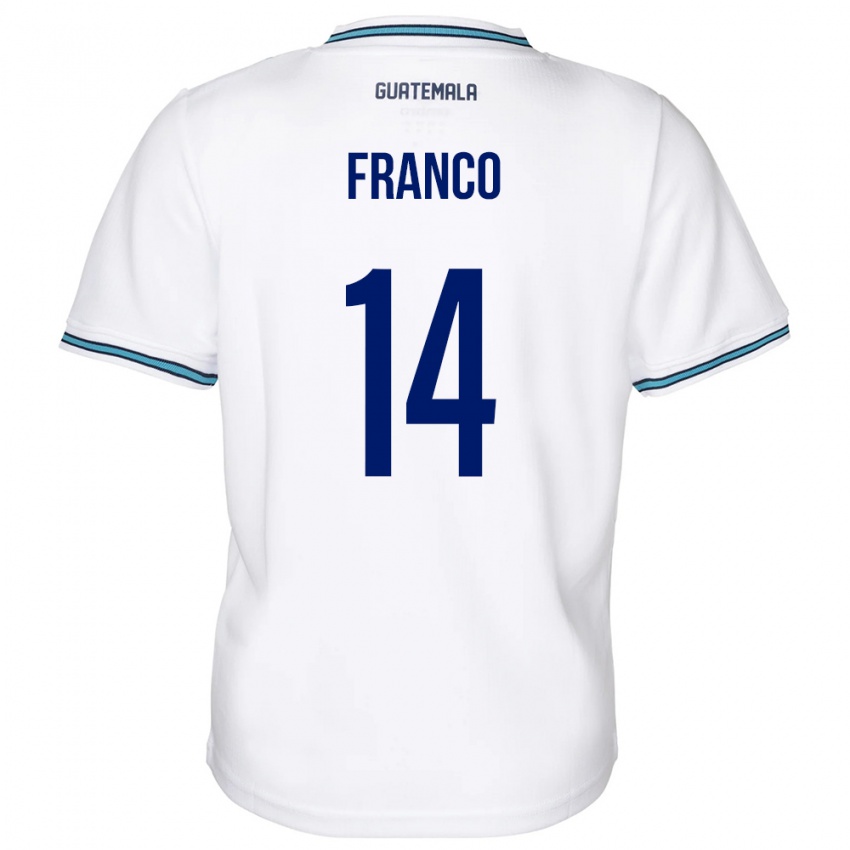 Bambino Maglia Guatemala Jonathan Franco #14 Bianco Kit Gara Home 24-26 Maglietta