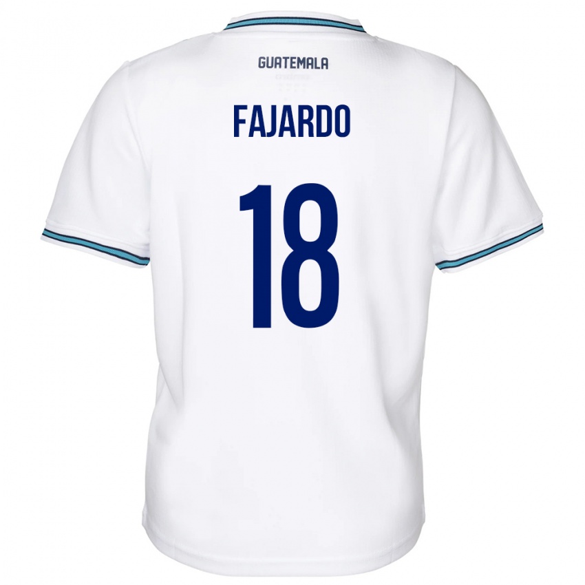 Bambino Maglia Guatemala William Fajardo #18 Bianco Kit Gara Home 24-26 Maglietta