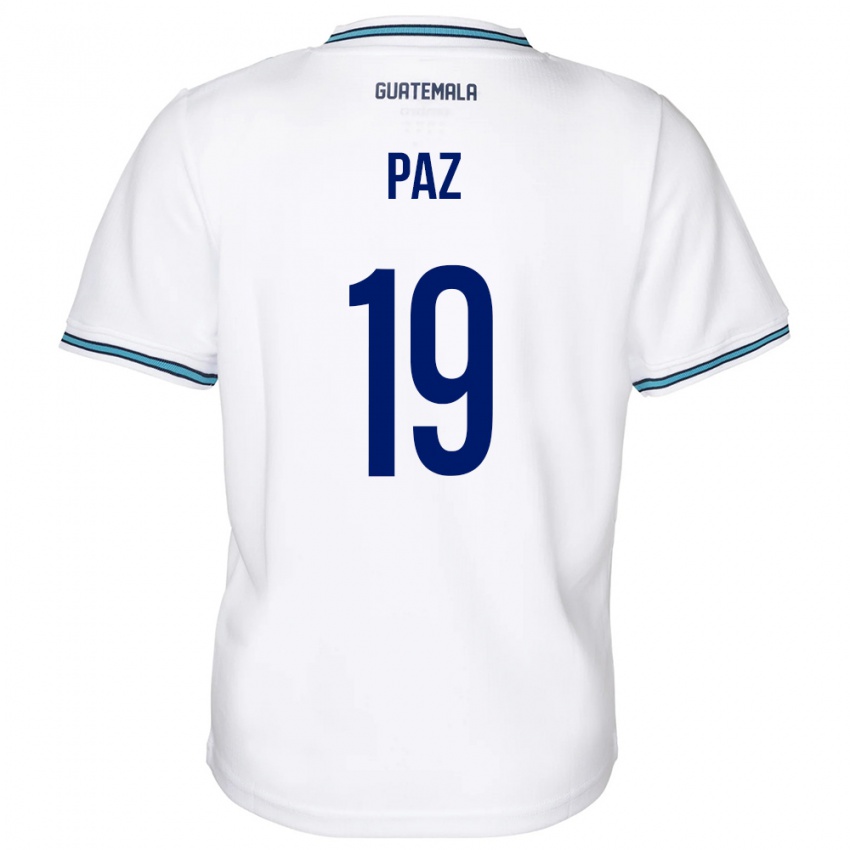 Bambino Maglia Guatemala Vidal Paz #19 Bianco Kit Gara Home 24-26 Maglietta