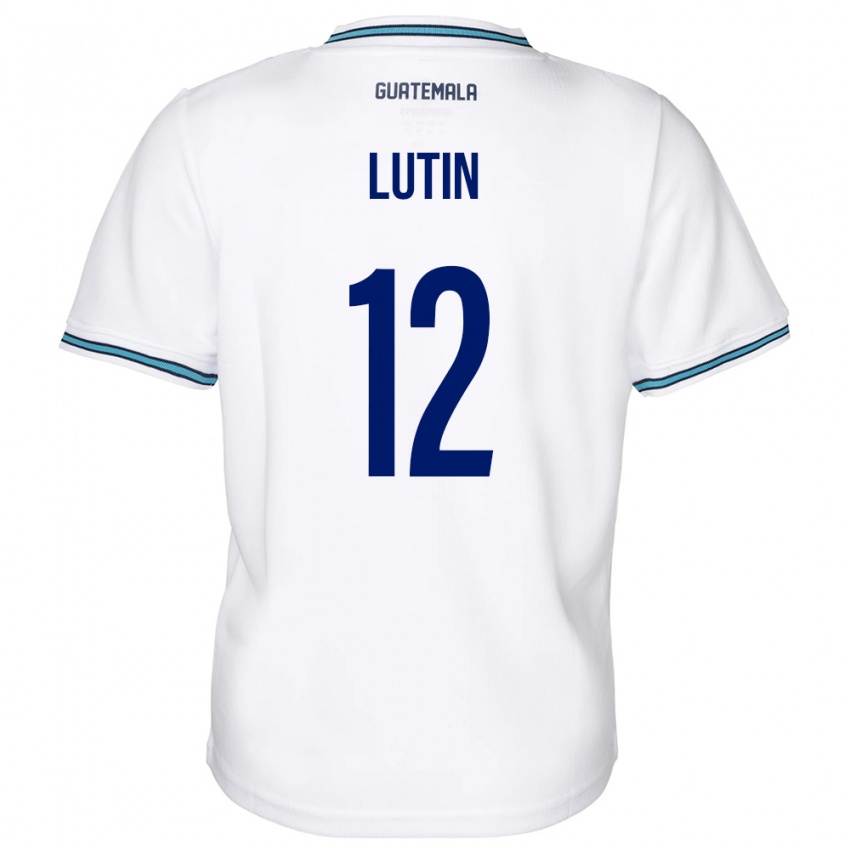 Bambino Maglia Guatemala John Lutin #12 Bianco Kit Gara Home 24-26 Maglietta