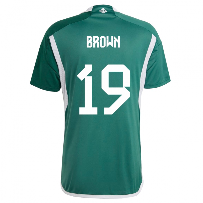 Bambino Maglia Irlanda Del Nord Sean Brown #19 Verde Kit Gara Home 24-26 Maglietta