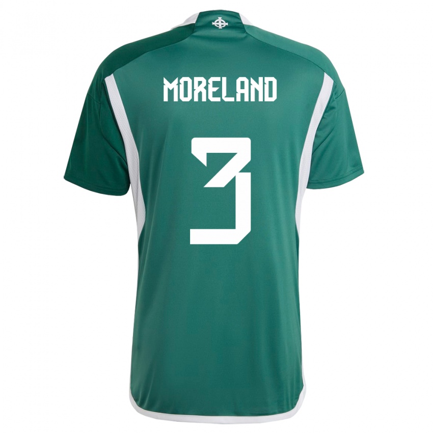Bambino Maglia Irlanda Del Nord Calum Moreland #3 Verde Kit Gara Home 24-26 Maglietta