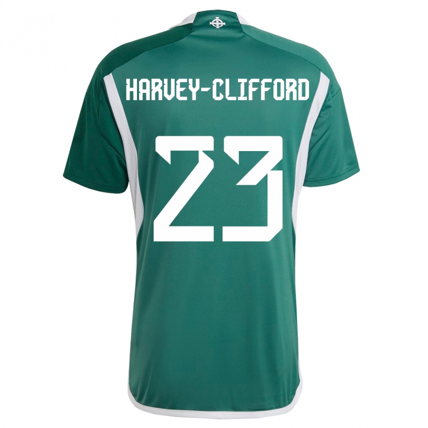 Bambino Maglia Irlanda Del Nord Maddy Harvey-Clifford #23 Verde Kit Gara Home 24-26 Maglietta