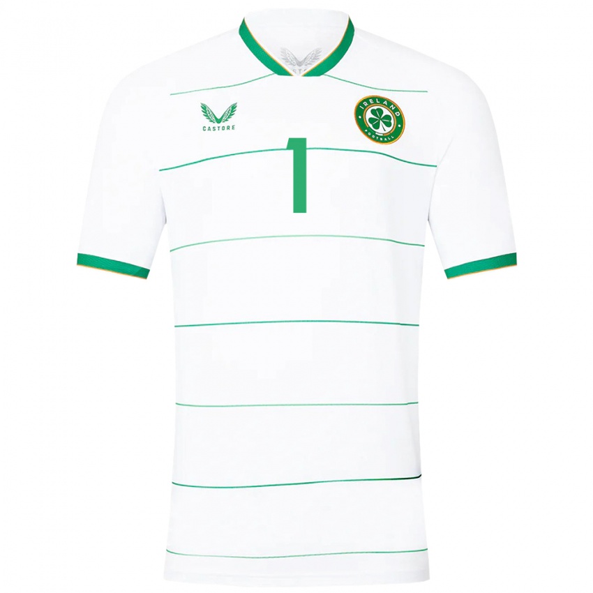 Bambino Maglia Irlanda Gavin Bazunu #1 Bianco Kit Gara Away 24-26 Maglietta