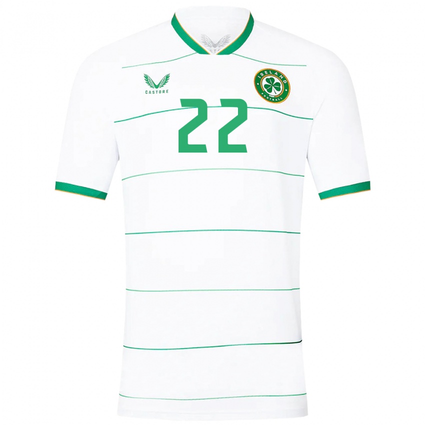 Bambino Maglia Irlanda Connor O'riordan #22 Bianco Kit Gara Away 24-26 Maglietta