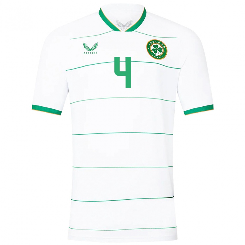 Bambino Maglia Irlanda Shane Duffy #4 Bianco Kit Gara Away 24-26 Maglietta