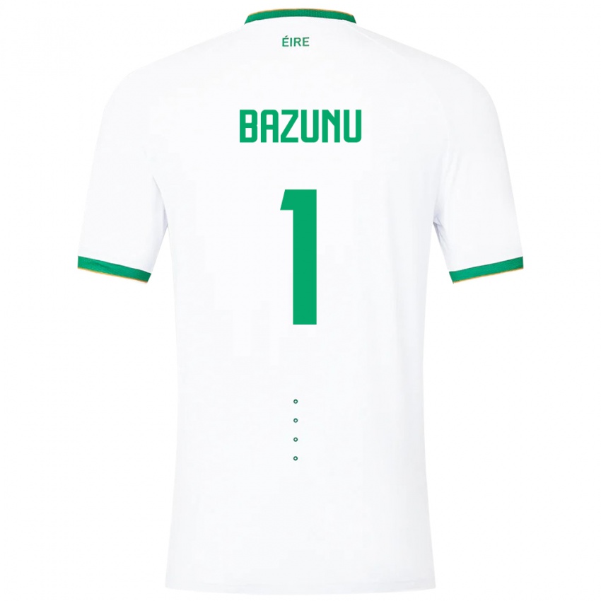 Bambino Maglia Irlanda Gavin Bazunu #1 Bianco Kit Gara Away 24-26 Maglietta