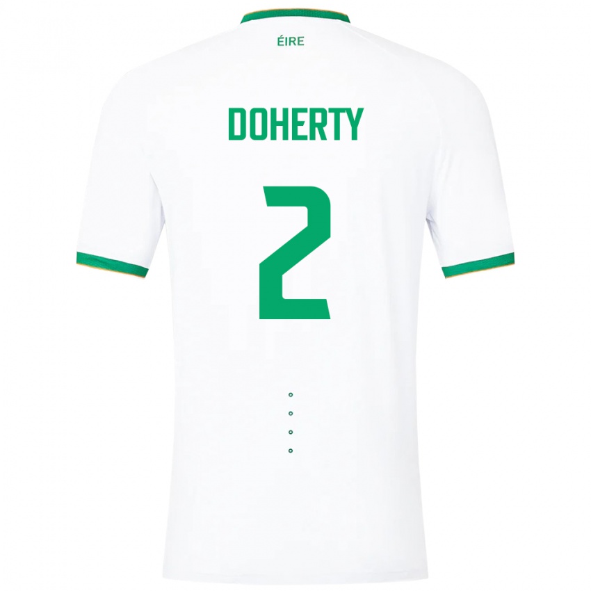 Bambino Maglia Irlanda Matt Doherty #2 Bianco Kit Gara Away 24-26 Maglietta