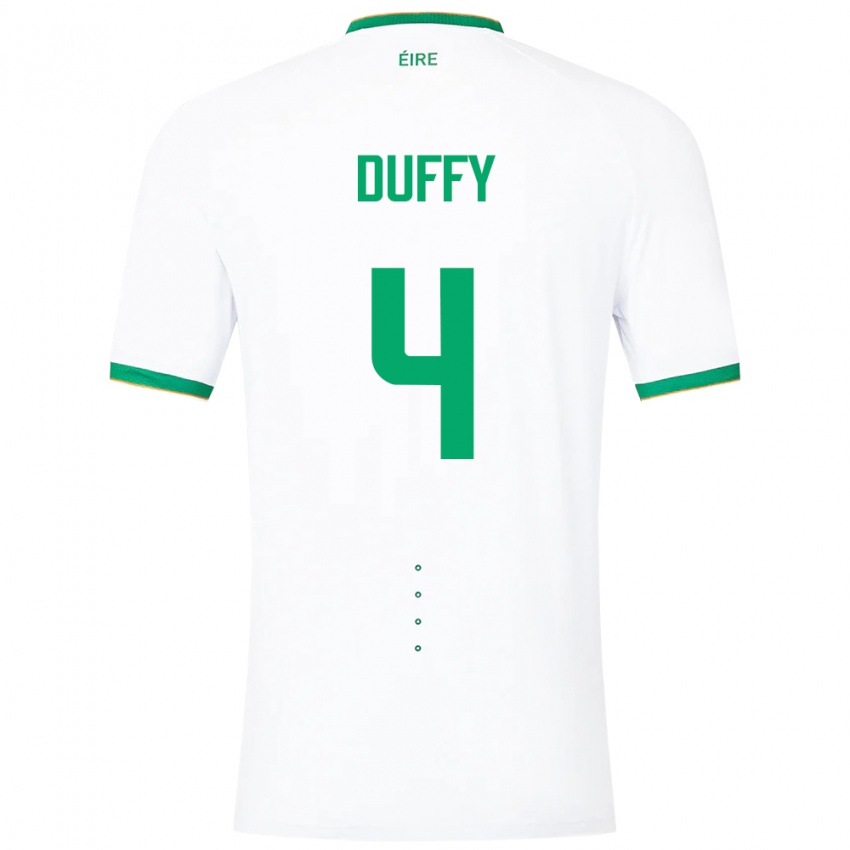 Bambino Maglia Irlanda Shane Duffy #4 Bianco Kit Gara Away 24-26 Maglietta