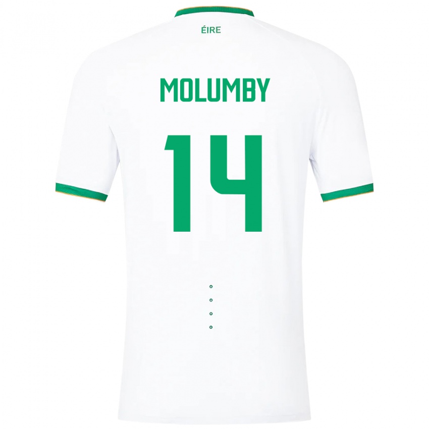 Bambino Maglia Irlanda Jayson Molumby #14 Bianco Kit Gara Away 24-26 Maglietta