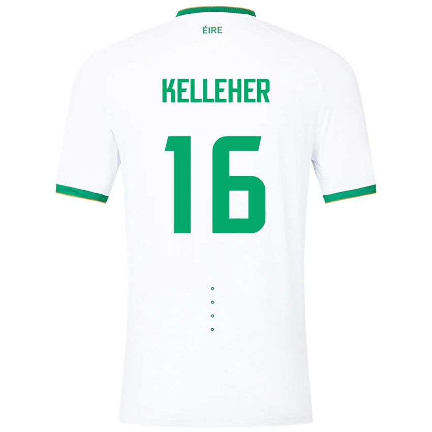 Bambino Maglia Irlanda Caoimhín Kelleher #16 Bianco Kit Gara Away 24-26 Maglietta