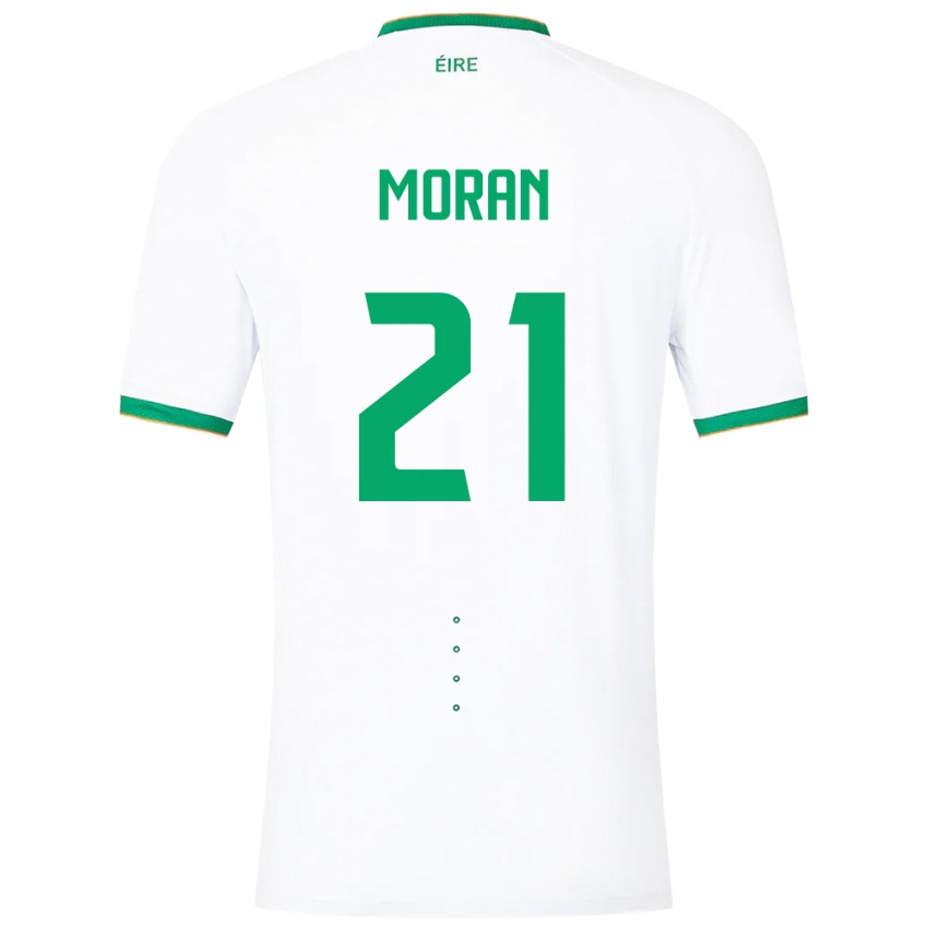 Bambino Maglia Irlanda Andy Moran #21 Bianco Kit Gara Away 24-26 Maglietta