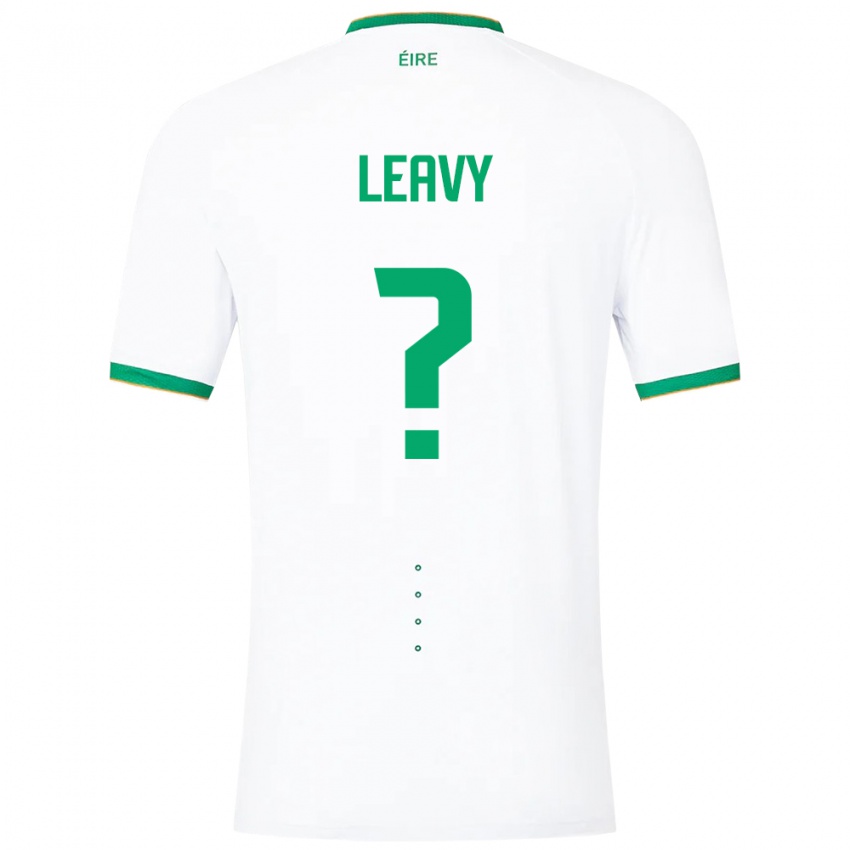 Bambino Maglia Irlanda Kian Leavy #0 Bianco Kit Gara Away 24-26 Maglietta